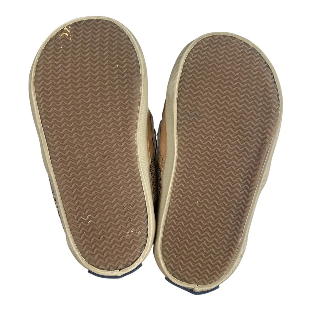 Sperry Bluefish Crib Jr‎ Tan Boat Shoes Toddler Kids US 4M Leather Upper